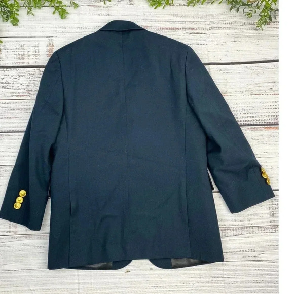RALPH LAUREN Boys Navy BuTrim Front Blazer Suit Jacket 7 - Picture 8 of 8